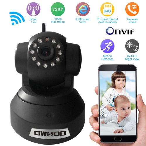 

OWSOO HD H.264 720P наблюдения IP-камеры Беспроводные Wifi CCTV безопасности Пан Tilt 2-полосная аудио Телефон управления ночь зрения поддержка TF карты Onvif движения обнаружения электронной почты будильник TP-C617BT