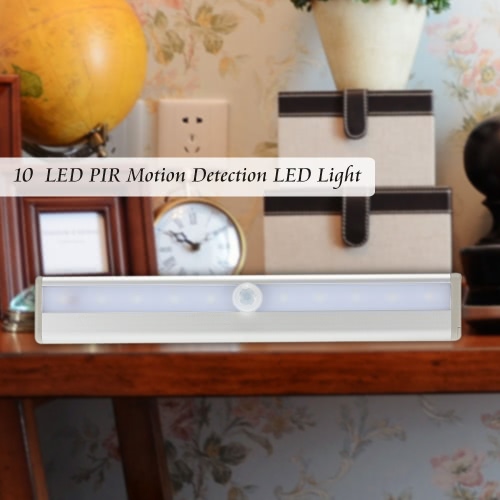 

KKmoon 10 LED Auto PIR движения человека Индукционная детектор Свет Бар Беспроводной Кабинет Шкаф Шкаф настенный датчик лампы ночь Белый свет