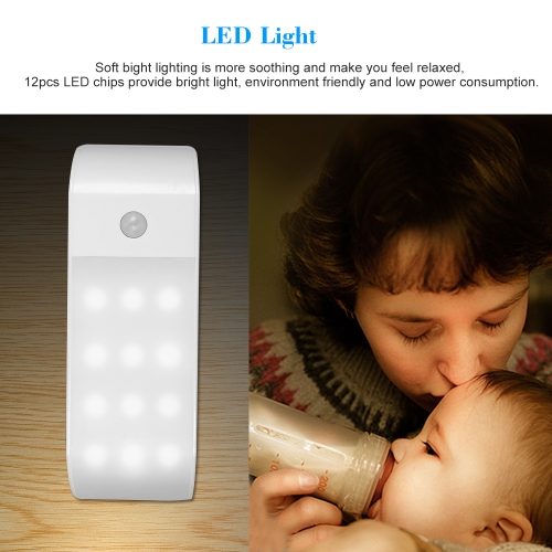 

Motion Sensor Light 12LED White Light Night Light Magnetic Strip