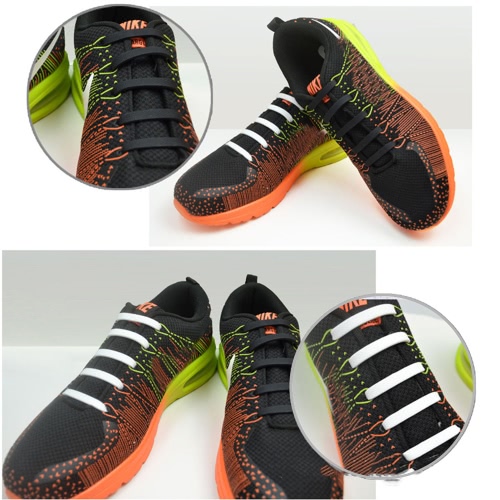 

12шт эластичные силиконовые шнурки No Tie Hammer Shape Shoe Sneaker Laces для спорта на открытом воздухе Тренер