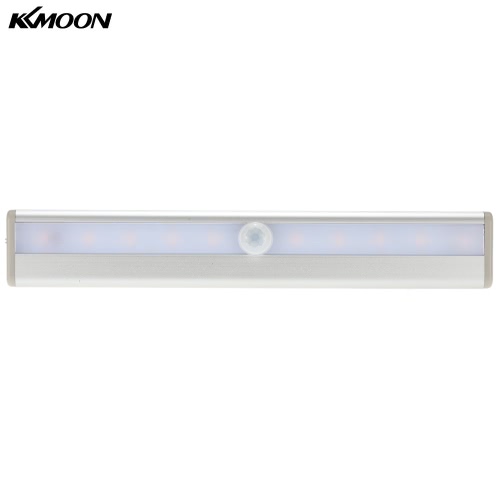 

KKmoon 10 LED Auto PIR движения человека Индукционная детектор Свет Бар Беспроводной Кабинет Шкаф Шкаф настенный датчик лампы ночь