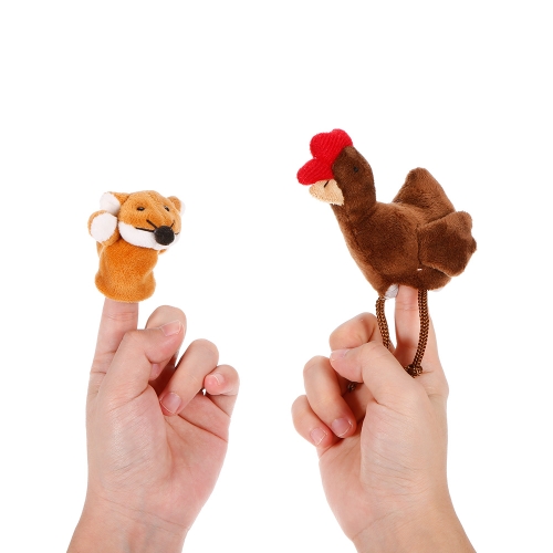 2 stücke Tier Fingerpuppe Niedlichen Cartoon Plüsch Spielzeug Finger Puppe Kind Baby Frühen Lernspielzeug