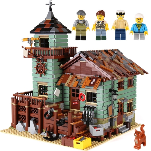 

Оригинальная коробка LEPIN 16050 2109pcs Серия фильмов Старая модель магазина для рыбалки Модельные блоки для кирпичей