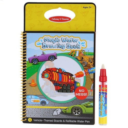 

Non-toxic Magic Water Drawing Book Coloring Book Doodle with Magic Pen Vehicle Series Painting No Ink Educational Toy