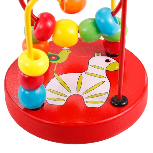 

Деревянный мультфильм животных Шасси Zebra Pattern Circle Мини Бусы Лабиринт Обувь Игрушка для детей Рука глаз координации игрушки