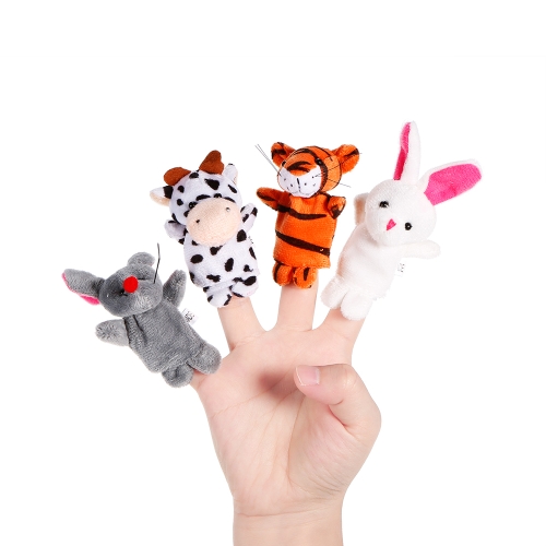 

12pcs Animal Finger Puppet Cute Cartoon Plush Toys Finger Doll Baby Early Educational Toys