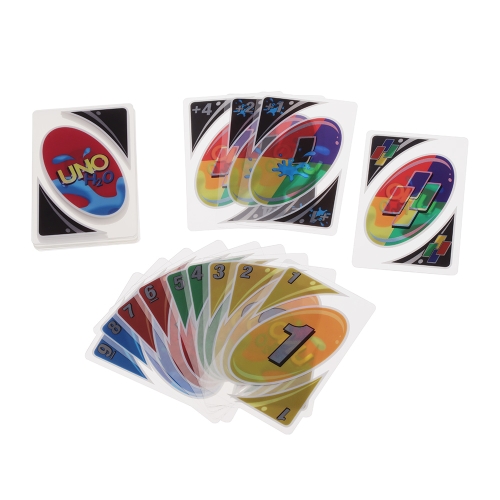 UNO Cartes Jeu 108 Cartes Étanche PVC Transparent Cartes de Jeu Enfants Jouet Jeu Numéro Un pour Family Fun