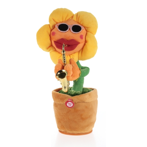 

Singing and Dancing Flower Enchanting Sunflower with Saxophone Soft Plush Funny Creative Electric Toys Stuffed Toy