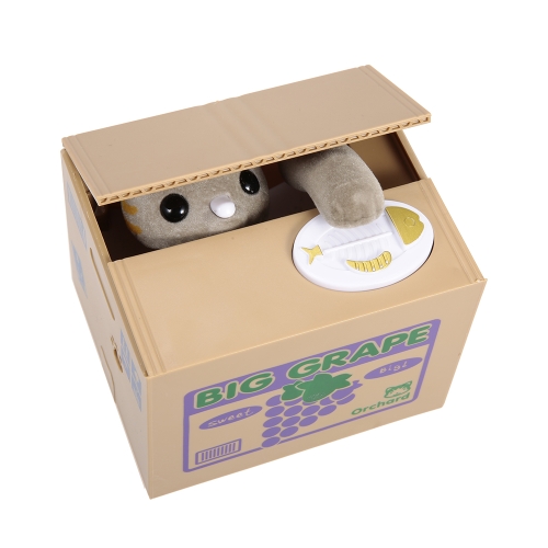 Novelty Cat Steal Coins Piggy Bank Coin Box