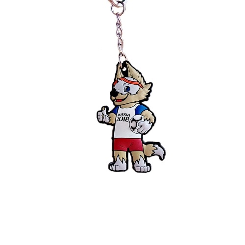 

2018 World Cup Mascot Keychain Zabivaka Alloy Pendant Football Fans Gift
