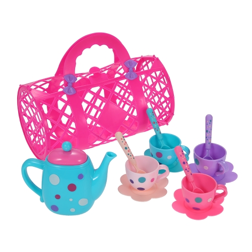 Classico In Miniatura per Tè e Caffè Piatti Coppa Cucchiaio Set Pretend Gioca Giocattolo Gioco educativo Giocattoli Grande regalo per bambini 13 pezzi Colore casuale