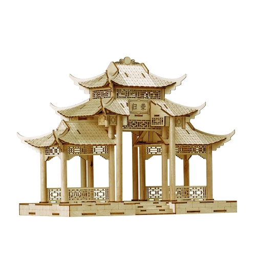 

3D Wood Puzzle Model Wooden Great Chinese Architecture DIY Toys Art Craft Building Kit Best Educational Gift for Kids Parent-child Interactive Toy Style 1 Memorial Archway