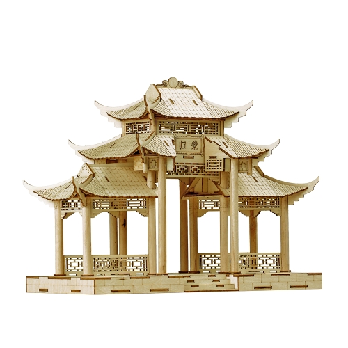 3D Holz Puzzle Modell Holz Große Chinesische Architektur DIY Spielzeug Kunst Handwerk Gebäude Kit Beste Pädagogisches Geschenk für Kinder Eltern-Kind Interaktive Spielzeug-Stil 1 Memorial Archway