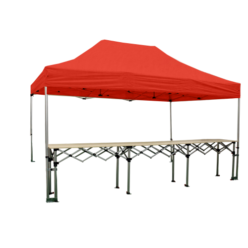 Stand buvette tente pliante 3x4.5m Alu 40/45mm + 1 comptoir pliant 4.5m