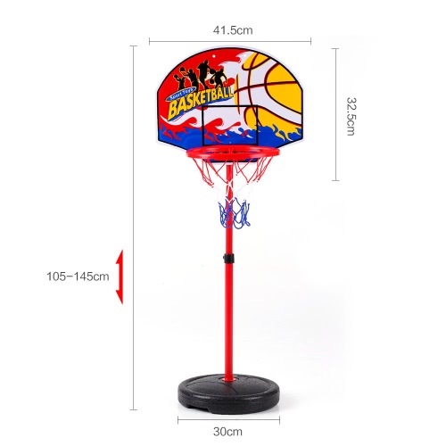 

777-417 Basketball Hoop Stand Toy Set Adjustable 49.5 to 109cm in Height Children Outdoor Indoor Sports Train Equipment