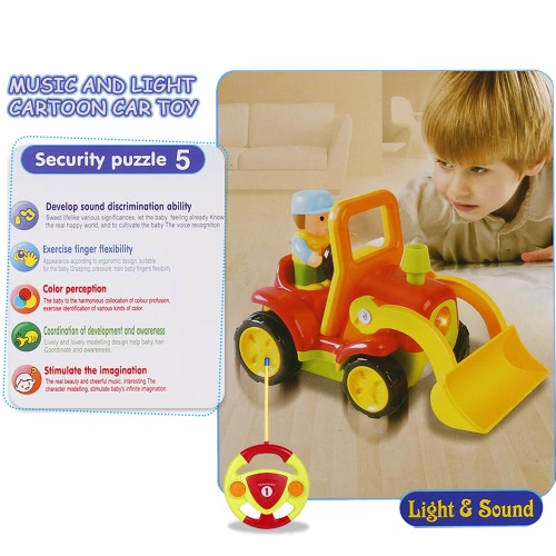

JakMean 2CH Radio Control Music and Lights Cartoon Car Police Car Toy for Kids Toddlers