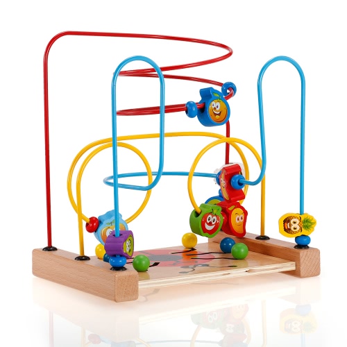 

Многоцелевой классический деревянный бусины игра Жук и фрукты Pattern Activity Cube Обучающие деревянные игрушки для детей