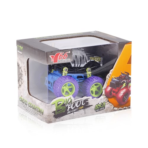 

1:34 Animal Inertia Car Toy Off-Road Car 4WD Alloy Big Wheels Shock Resistant Inertia Vehicle Colorful Friction Powered Car Toy