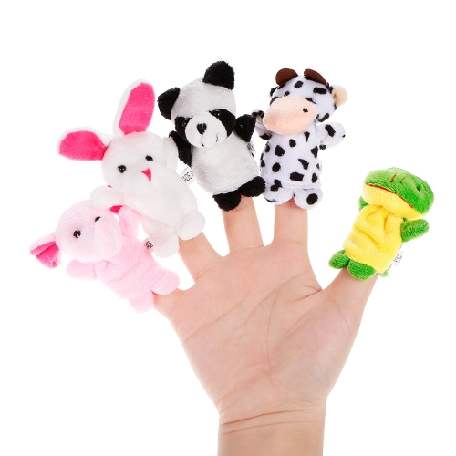 10 stücke Tier Fingerpuppe Niedlichen Cartoon Plüsch Spielzeug Finger Puppe Kind Baby Frühen Lernspielzeug