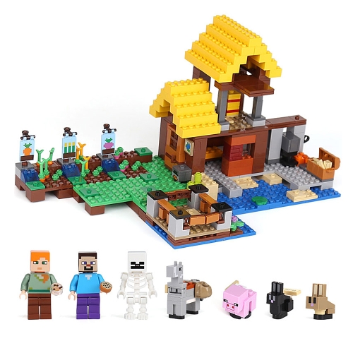 

Оригинальная коробка LEPIN 18039 615шт. Серия Minecraft - модель для строительства кирпичных ферм