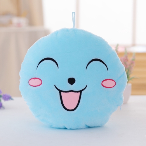 Luminous Soft LED Colorful Sweet Round Smiling Face Stuffed Plush Toy Night light Pillow Cushion Decorative Emoji Pillows White Style 1