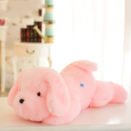 LED luminoso colorato bagliore di luce di notte cane peluche cuscino farcito giocattolo animali bella cuscino morbido bambola per bambini per bambini ragazze regalo rosa stile 2