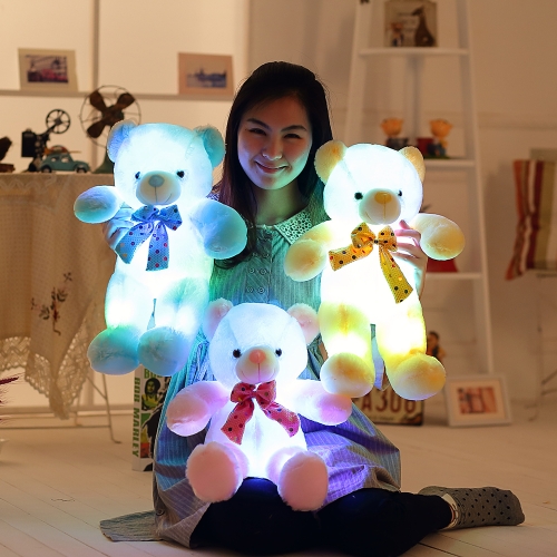 

50 * 35 * 18cm Colorful LED Flash Light Luminous Bear Soft Plush Doll - Style 2 LED light and music play