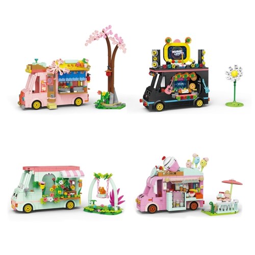 Kids Building Blocks Bricks Girls Toys Puzzle Gift Snack Truck Model Christmas Gift Parent-Child Toy