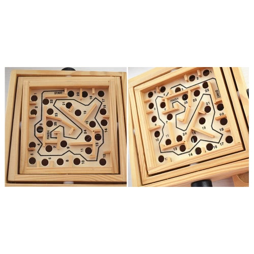 

Wooden Labyrinth Puzzle Maze Game Wooden Labyrinth Balance Board Educational Skill Improvement Wood Toys for Kids