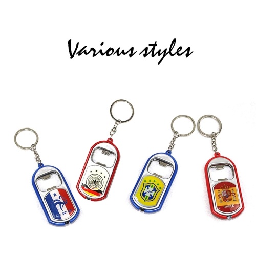 

2018 World Cup Keychain Alloy Pendant Bottle Opener with LED Light Football Fans Gift - France