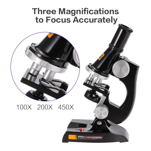 

CHANG SHENG TOYS C2119 Early Development Science Microscope Toy with LED Light 100X 200X 450X Magnification for Kids