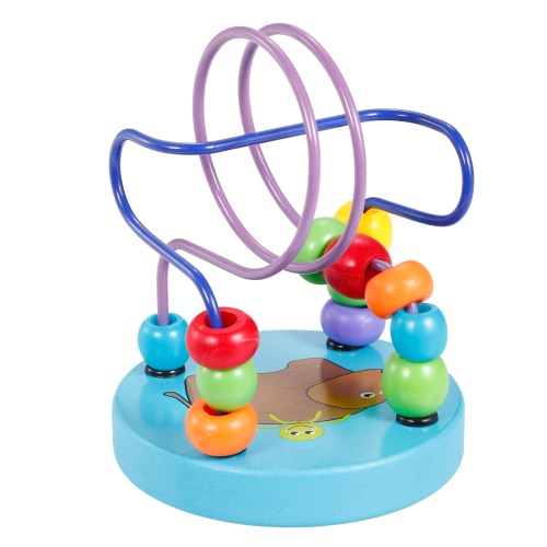 

Деревянный мультфильм животных Шасси Zebra Pattern Circle Мини Бусы Лабиринт Обувь Игрушка для детей Рука глаз координации игрушки