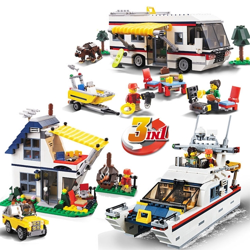 

DECOOL 3117 792pcs Creator 3 in 1 Vacation Getaways Model Building Blocks Bricks Kit