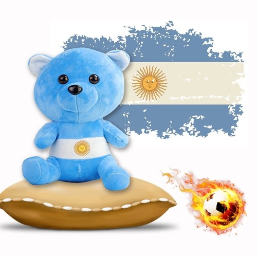 Bandeiras nacionais urso recheado de brinquedo de pelúcia presente para 2018 amantes de futebol de Copa do mundo - Argentina