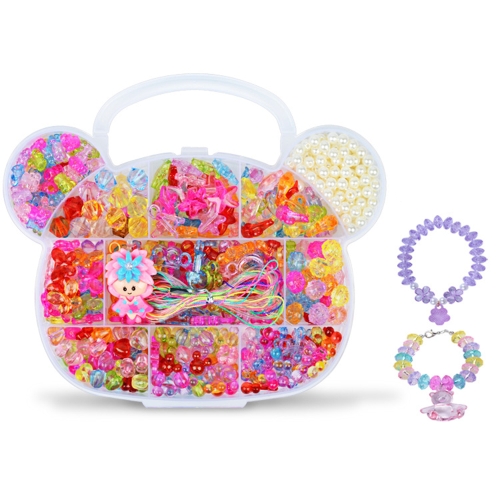 

Girl Children Package Fun Toys for Handmade Beaded DIY Wear Beads Bracelet Necklace Amblyopia Training about 350 Pcs Style 1