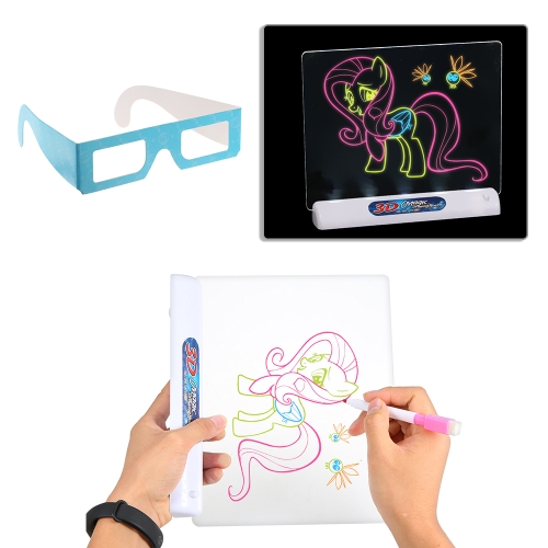 

Multi-function 3D Flash Three-dimensional Magic Magnetic Drawing Board Toy Colorful Pen Painting Tablet