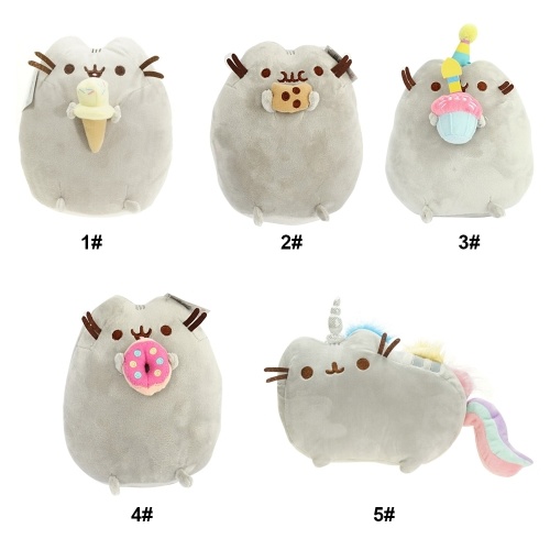 

Pusheen Cute Animal Soft Plush Stuffed Toy Chubby Grey Tabby Cat Doll Gift for Kids Collectible Set Grey