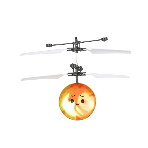 

Flying Emoji Electric Ball Colorful LED Lighting Flashing Helicopter Infrared Induction Toy Drone Stage Lamp Children Toys Style 1