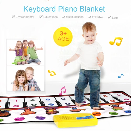 

Music Play Mat Learn Singing Carpet Keyboard Piano Blanket Touch Play Sound Baby Early Education Kids Gift