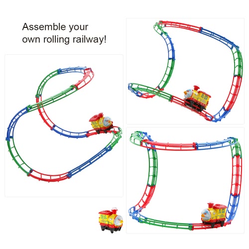 

SHU YE 661H-8 37PCS Twister Tracks Flexible Assembly Track Car Train Locomotive for Kids