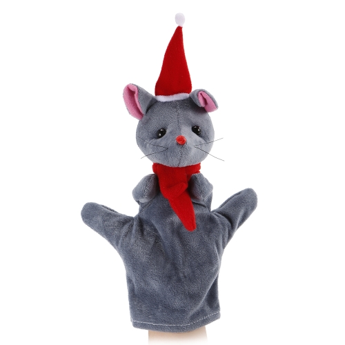 Animal Hand Puppet Cute Cartoon Christmas Mouse Plush Toys Hand Plush Doll Child Christmas Gift Toys