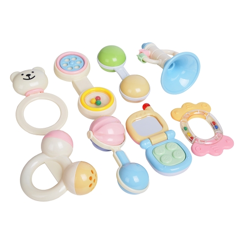 

GOODWAY 3205 Baby Hand Rattles Kit Teether Bed Bell Toys Kids Happy Buddy Newborns Gift