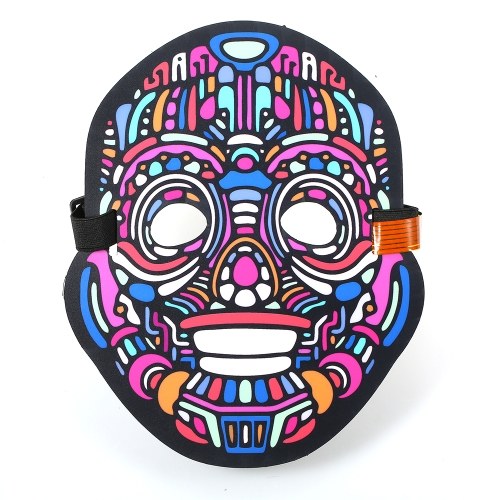 

Halloween LED Light Full-Face Mask Sound Активированный светящийся для фестиваля Party Halloween Carnivals Dance Ball Masquerades Cosplay Mask