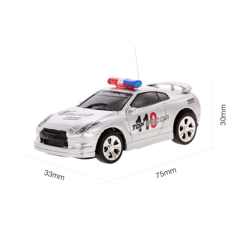 

Create Toys 2006D 1/58 Mini RC Car Toy 2CH Remote Control Electric Police Car with Music Light - 4 Types Randomly Delivered