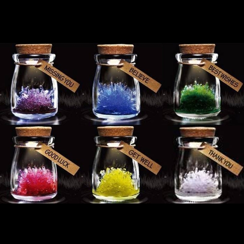 

DIY растущих хрустальных стаканов Желание бутылки Jar порошок светодиодные Mood свет лампы желая кристалл цветок