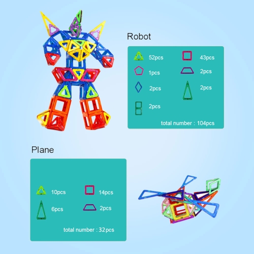 

Magnetic Toy 108 Pieces Plastic Building Blocks 3D Blocks Building Kits DIY Kids Toys Educational Model