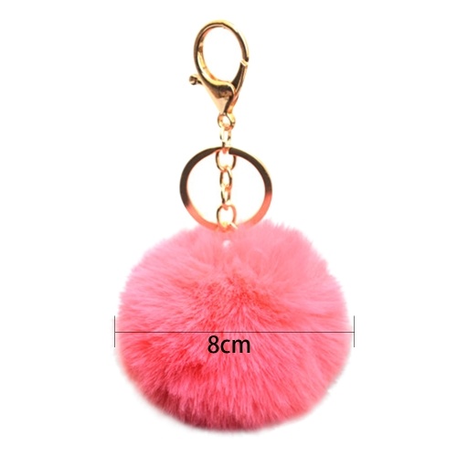 

1 Pcs Simple Key Chain Faux Fur Ball 8cm Soft Keychain Pompom Car Bag Handbag Backpack KeyRing White