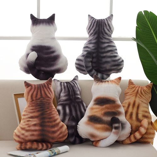 

3D Cartoon Cat Back Shape Shadow Pillow Cushion Soft Plush Toys
