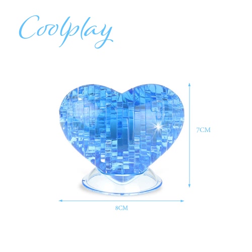 Coolplay 3D Crystal Puzzle Love Shaped Model Kids DIY Building Toy