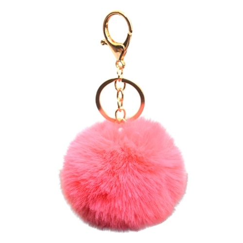 

1 Pcs Simple Key Chain Faux Fur Ball 8cm Soft Keychain Pompom Car Bag Handbag Backpack KeyRing White